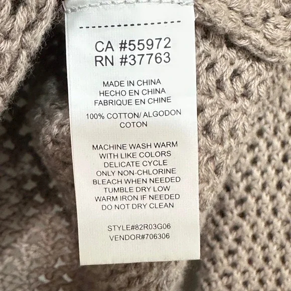 C&C California Fisherman Open Knit Sweater Top Women S Tan Beach Vacation Cruise - Picture 8 of 12